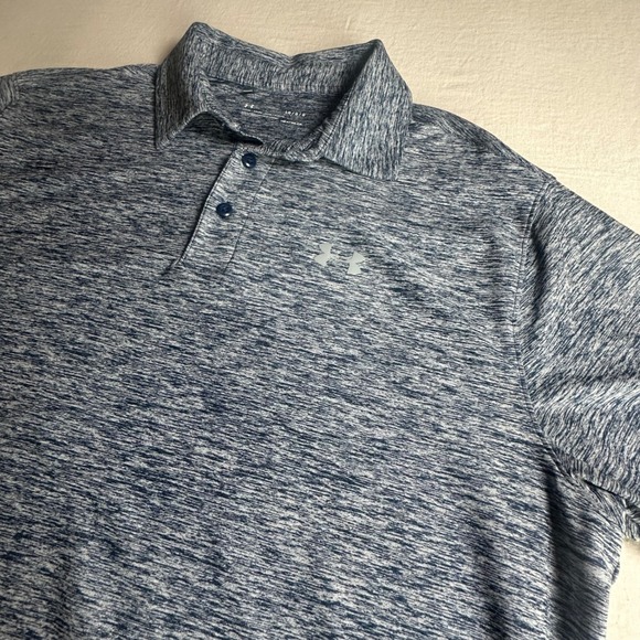 Under Armour Other - Under Armour Mens HeatGear Polo Shirt Blue Space Dye Heather 1291347 Large